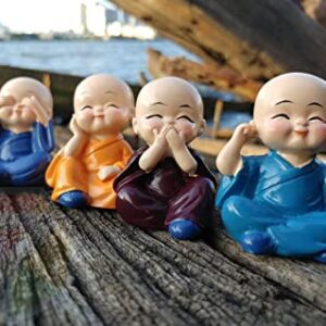 4 PCS BUDDHA MONK STATUE 3