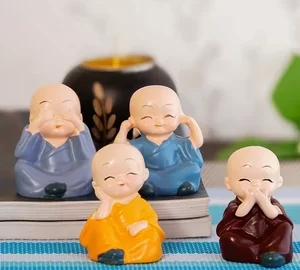 4 PCS BUDDHA MONK STATUE 4